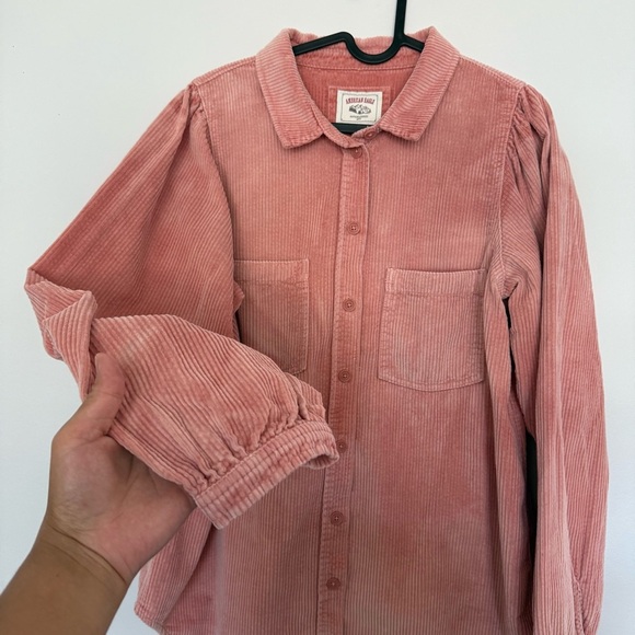 American Eagle Outfitters Pink Corduroy Shirt - Picture 4 of 9